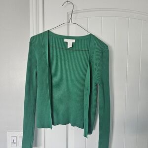 H&M Green Ribbed Women's Sweater Size M